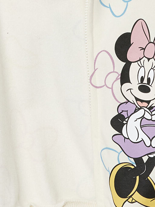 Kap??onlu Uzun Kollu Minnie Mouse Bask?l? K?z Bebek Fermuarl? Sweatshirt - Waikiki фото 2