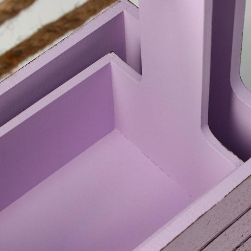 Подарочный ящик «Прованс», деревянный, ручка-канат, сиреневый, набор 2 шт.