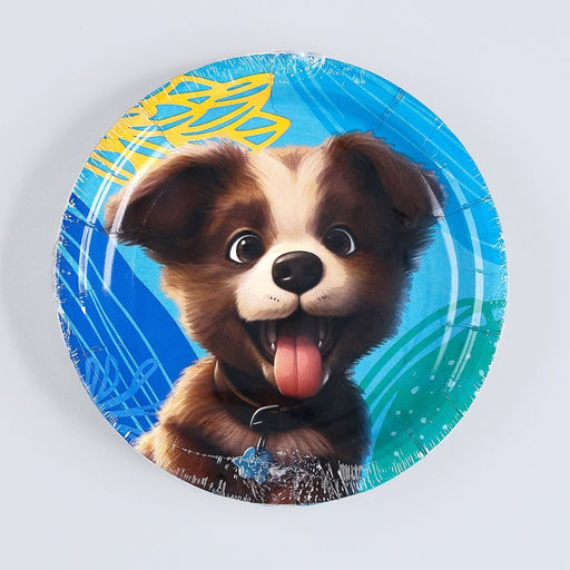Цена за 10 шт. Тарелка бумажная Щенок, 18 см - Страна карнавалия фото 5