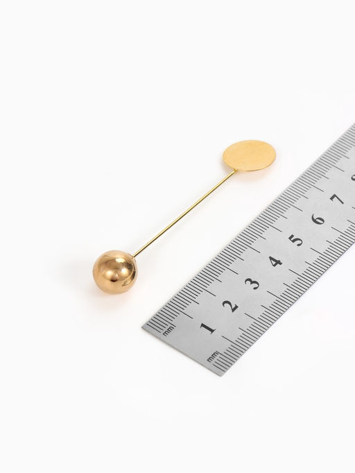 Основа Брошь-игла с шариком d=1.2 см (набор 5 шт.), L=7 см, площадка 1.5 см, цвет золото