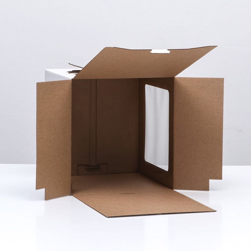 Цена за 5 шт. Кондитерская упаковка Квадрат, 2 окна, белая, 24 х 24 х 26 см - UPAK LAND фото 4