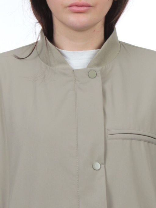 H24-608 GRAY/GREEN Куртка бомбер демисезонная женская (100 гр. синтепон) - Fashion фото 4