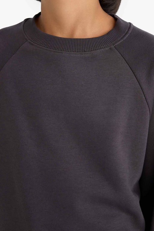 Bisiklet Yaka Basic D_z Okul Sweatshirt Erkek _ocuk - Defacto фото 5