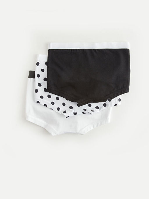 Bask?l? Pamuklu K?z ?ocuk Boxer 3l? - Waikiki фото 2