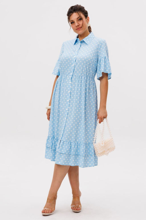 Платье ANELLI 1555 небесный цвет  фото 5