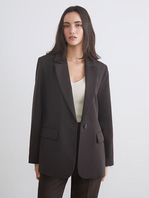 Krep Kad?n Blazer Ceket