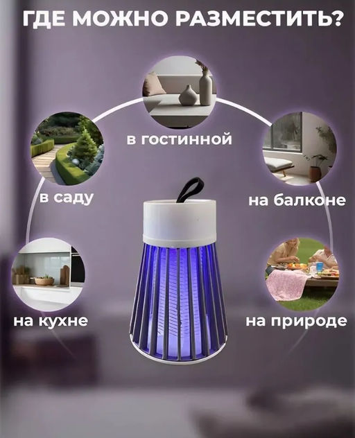 Лампа для защиты от насекомых usb - 1000 ДЕТАЛЕЙ фото 4