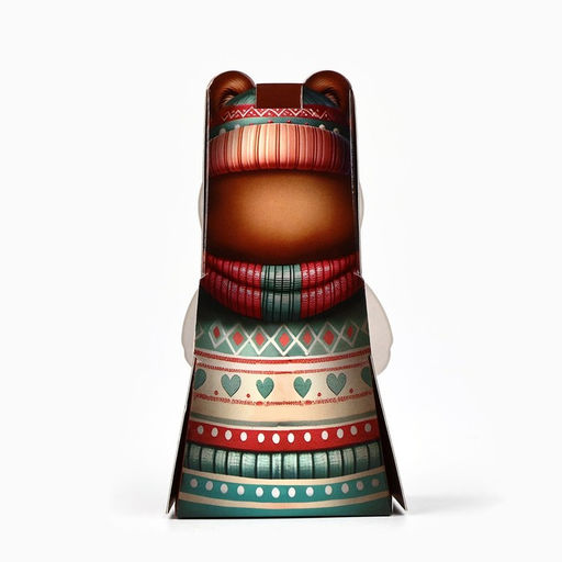 Цена за 5 шт. Коробка новогодняя складная с окном «Мишка», 6×12×3.5 см