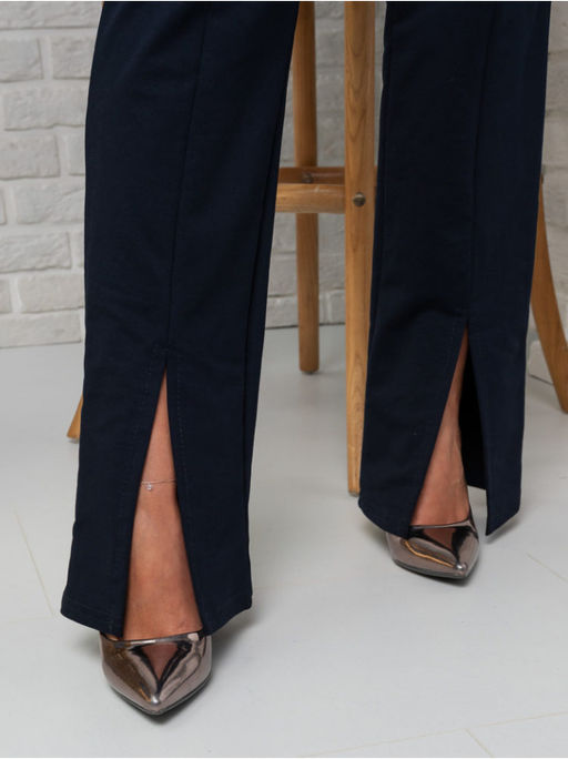 Брюки "Стиль" с разрезом темно-синий