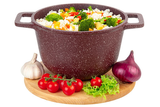 Казан 3 л ГАРМОНИЯ ВКУСА Рубин С КРЫШКОЙ ф20, 28*21,5*18,5 см - Elan gallery фото 4