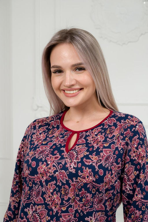 Кофта женская из милано Анфиса бордовый узор - Амадэль фото 8