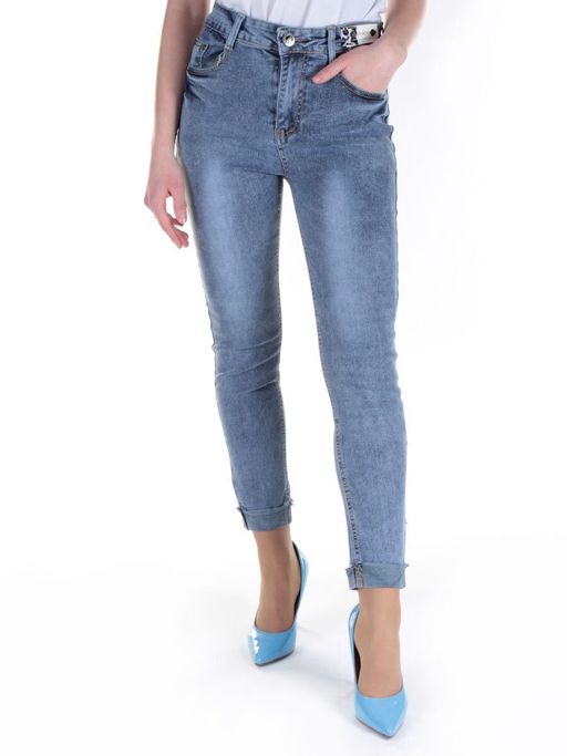 7002 BLUE Джинсы-скинни женские SBS JEANS - Фабричный китай фото 8