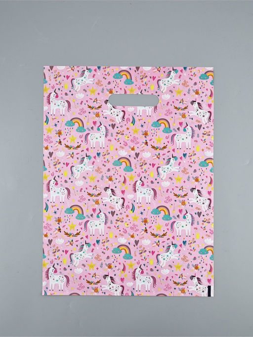 Цена за 20 шт. Пакет полиэтиленовый с вырубной ручкой «Единорожки», детский, 50 мкм 30×40 см