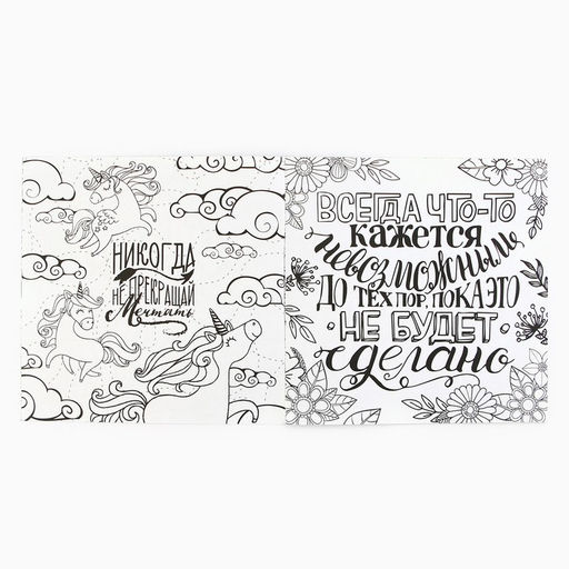 Цена за 2 шт. Раскраска - антистресс, альбом «Мотиваторы», 20 стр.