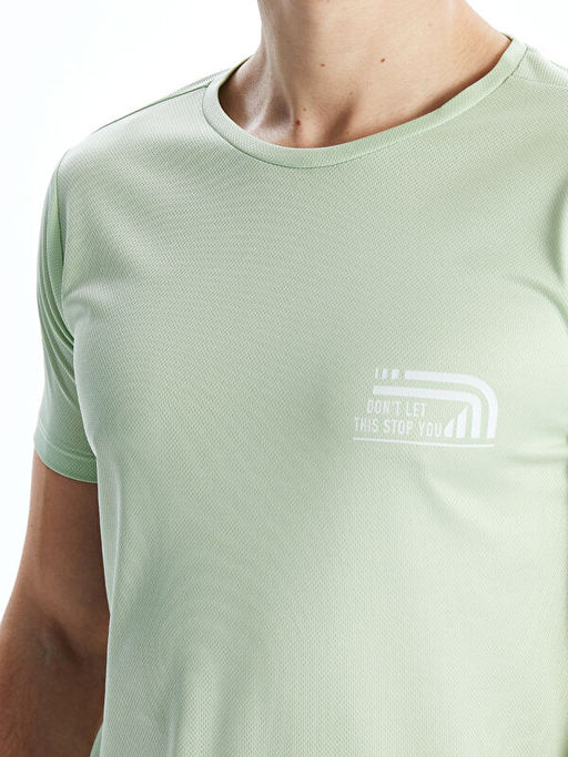 Bisiklet Yaka K?sa Kollu Bask?l? Erkek Ti??rt