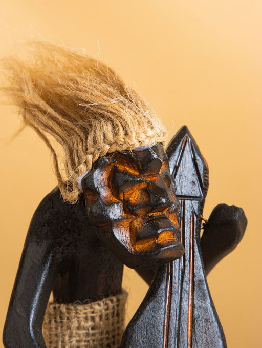 Сувенир «Абориген с контрабасом», 12×11×18 см, дерево