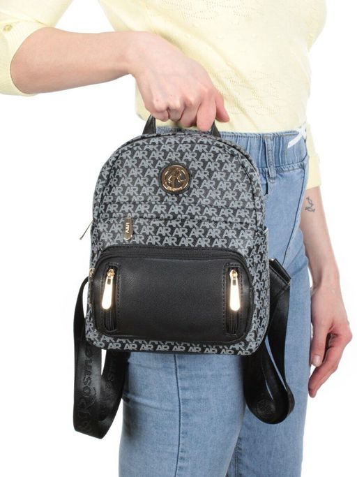 F2390-2 BLACK Сумка-рюкзак (искусственная кожа) - Фабричный китай фото 6