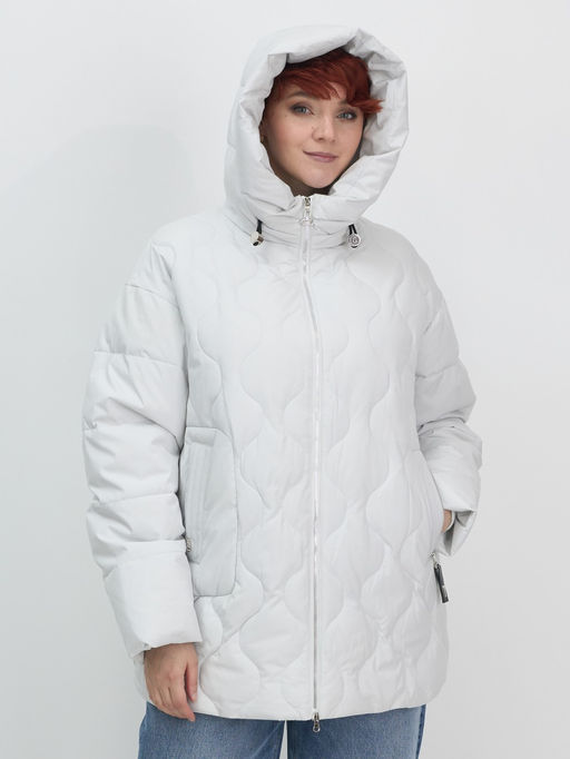 Куртка женская демисезонная с капюшоном серого цвета 1140Sr - Mtforce фото 7