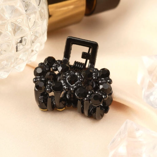 Цена за 6 шт. Крабик для волос «Мелани», бантик, 2.5 см, чёрный