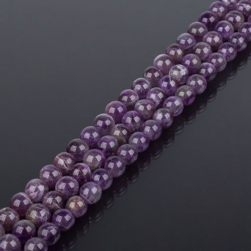 Бусины для украшений из кварцевого Аметиста (46 бусин) 39 см