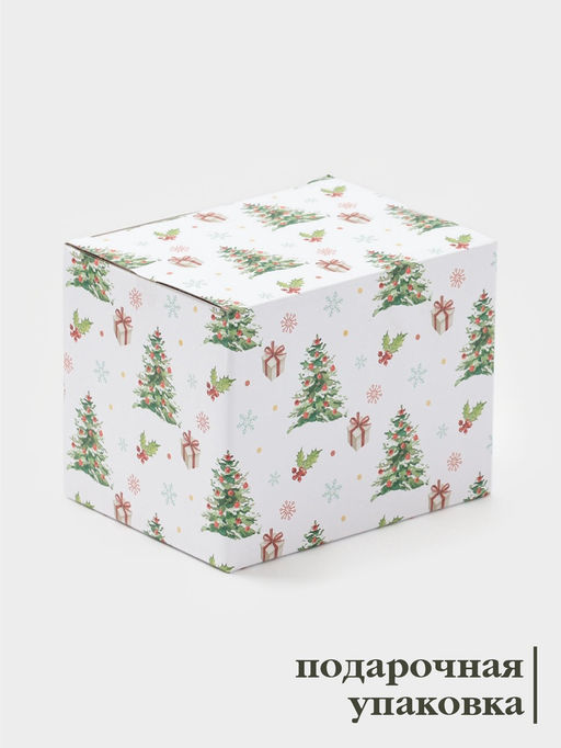 Кружка Доляна «Новый год. Снежинки», 380 мл, фарфор, белая