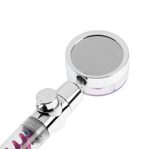 Лейка для душа ZEIN Z4087, микроточки, кнопка «стоп», вентилятор, спираль, фиолетовый/хром