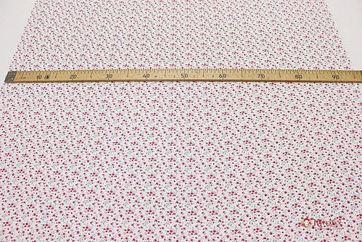Ситец "Цветики" (ярко малиновые на белом), ш.0.95м, хлопок-100%, 100гр/м.кв