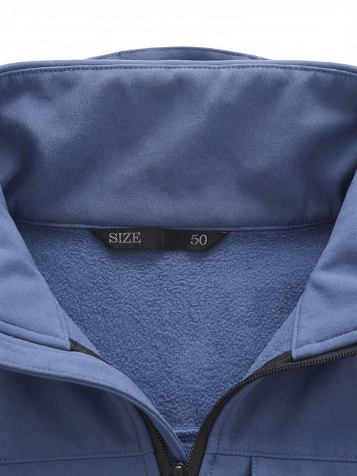 Ветровка мужская софтшелл виндстоппер с капюшоном спортивная синего цвета 9615_1S