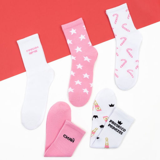 Носки женские KAFTAN «Самой красивой», набор 5 пар, размер 36-40 (23-25 см)