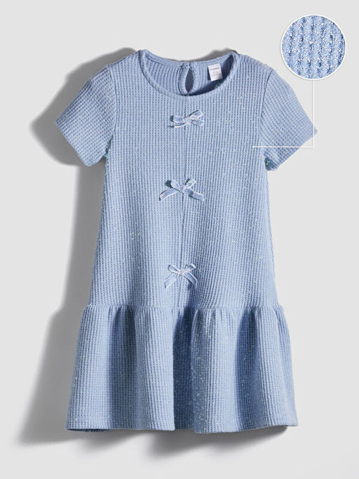 Simli Fiyonk Detayl? K?z ?ocuk Elbise