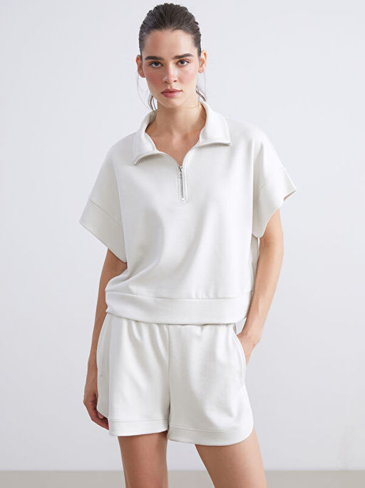 Dik Yaka Oversize Kad?n Sweatshirt