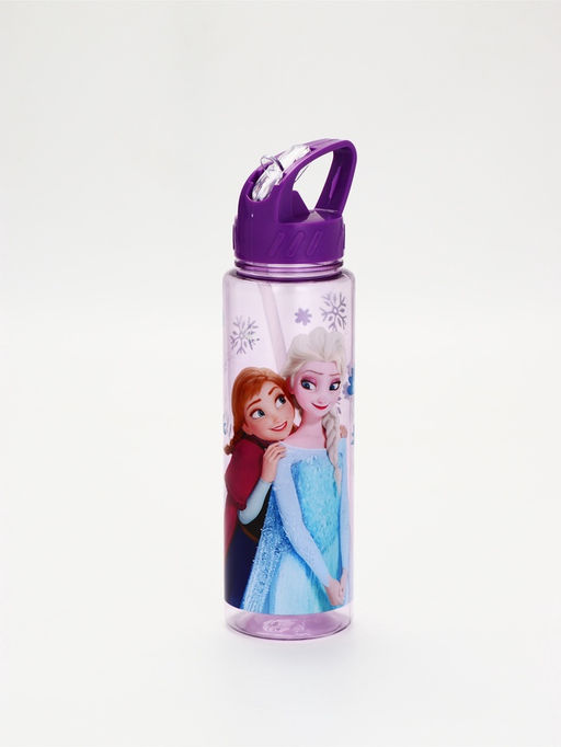Бутылка пластиковая с трубочкой-непроливайкой «Снежная принцесса», 750 мл