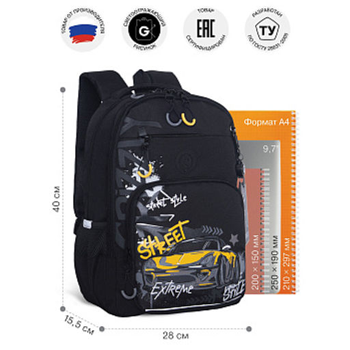 RB-659-1 Рюкзак школьный с картхолдером на держателе - Grizzly фото 13