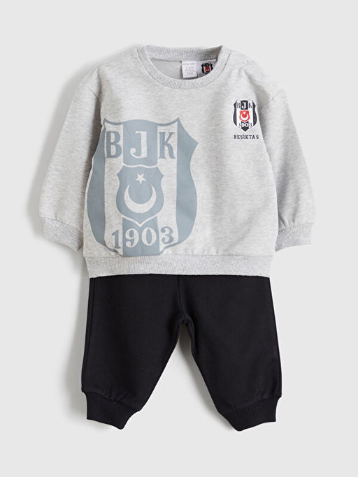 Be?ikta? Bask?l? Erkek ?ocuk Sweatshirt ve E?ofman Alt 2li