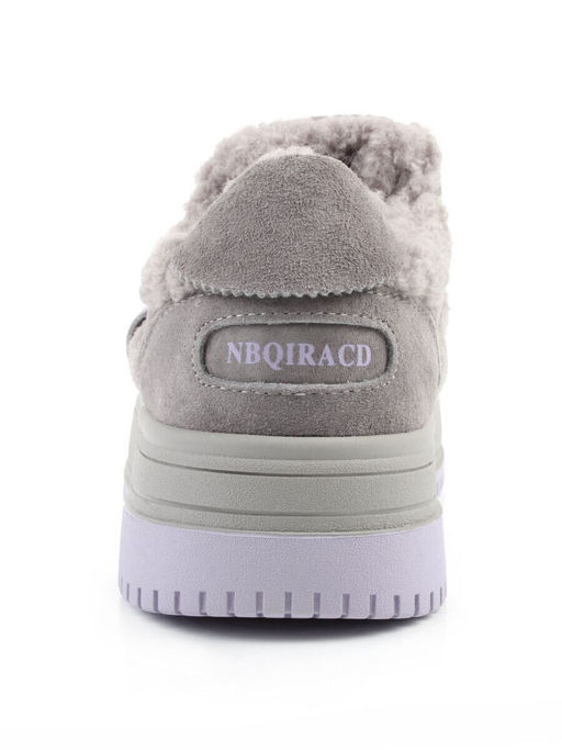 04-P124-3C GRAY Кроссовки демисезонные женские (натуральная замша, искусственный мех)