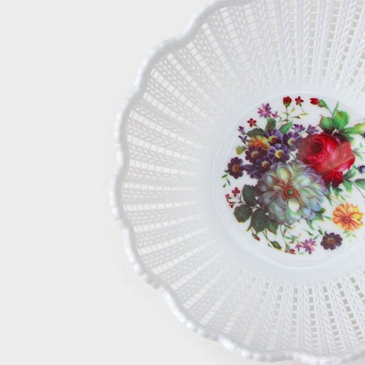 Цена за 3 шт. Ваза для хлеба и фруктов «Вязание», 18×4.5 см, рисунок МИКС, белая