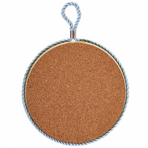 Подставка под горячее (панно) "Ферма" д16см h0,8см, керамика, фотопечать с глазурью, подложка пробковое дерево, кант атласный шнур, в упаковке (Китай)