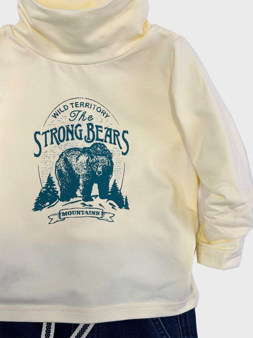 Лонгслив для мальчика с принтом UD 2483 молочный - Mini maxi фото 3