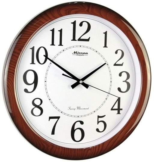 Настенные часы Mirron круглые темно коричневые P2257ADKB
