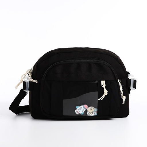 Сумка молодёжная на молнии, цвет чёрный - Simaland фото 2