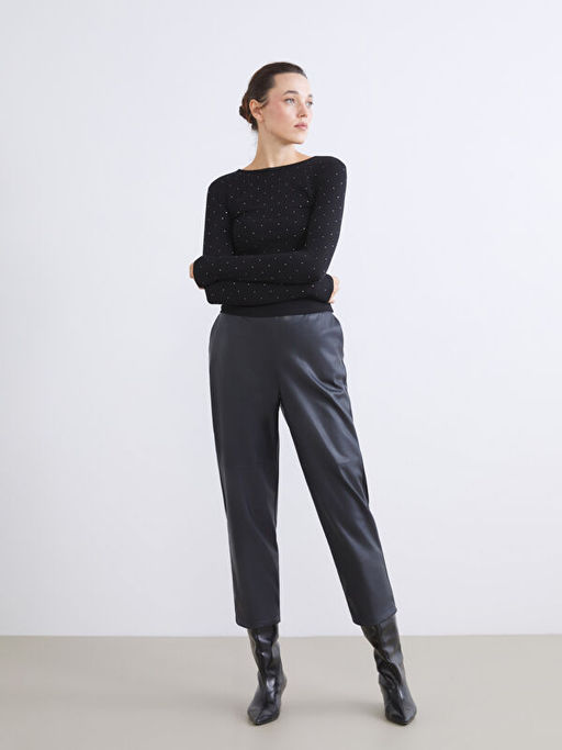 Bisiklet Yaka Ta?l? Kad?n Ti??rt