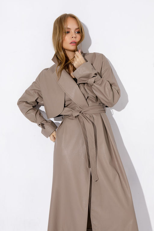 Плащ Pirs 4013 серо-бежевый  фото 4