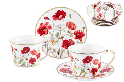 Чайн. наб. 12 пр. 270 мл Маки NEW BONE CHINA - Elan gallery фото 9