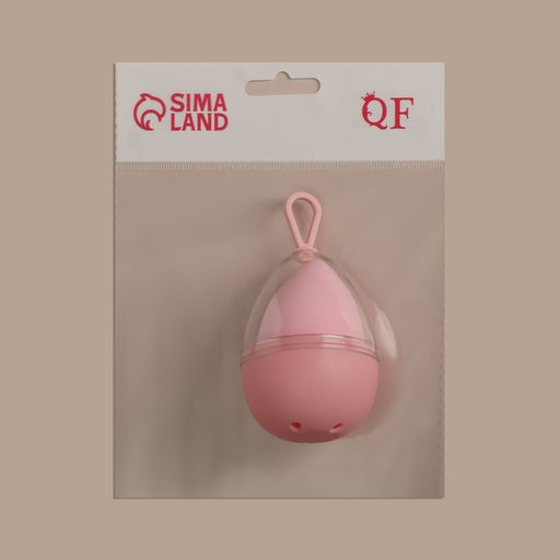 Цена за 2 шт. Спонж для макияжа «Капля», 6×4 см, увеличивается при намокании, в футляре, нежно-розовый