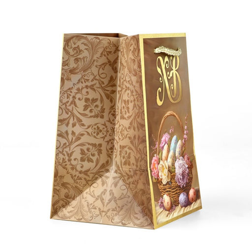 Цена за 3 шт. Пакет подарочный под кулич «Пасха», яйца, 10×16×10 см