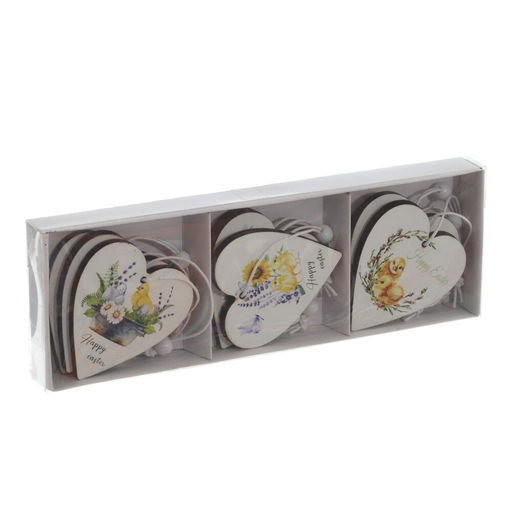 Набор из 9-ти изделий декоративных подвесных "Сердце" (5*0,5*6), L19,5 W6,5 H2 см