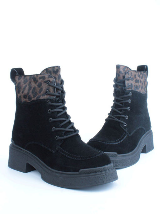 04-M512B-531-2M-14 BLACK Ботинки зимние женские (натуральная замша, натуральный мех) - Фабричный китай фото 12