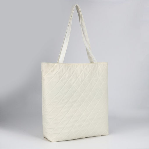 Сумка-шопер женская болоньевая, 40*35*7см, белый цвет - Nazamok фото 6