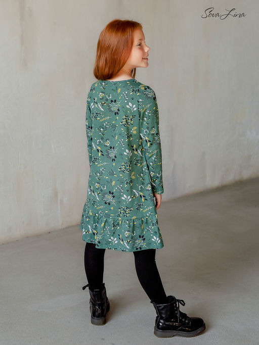 Платье Алиса дл/р горчичные ветки на темной полыни - Sovalina фото 6