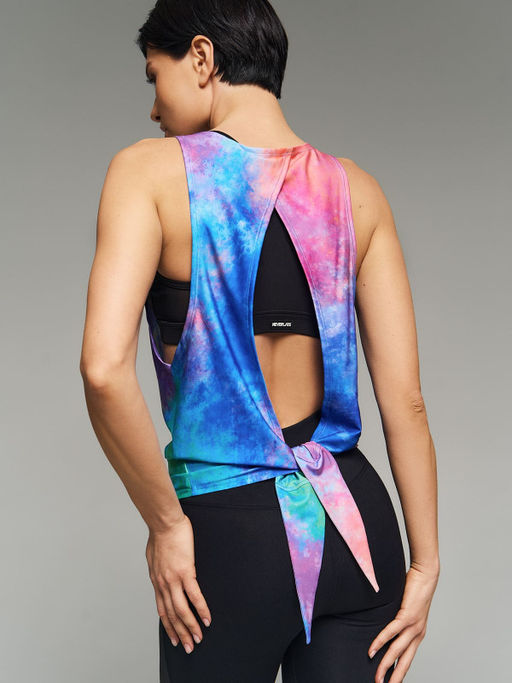 Майка Athletique свободного силуэта с открытой спиной и завязкой - NEVERLATE фото 3